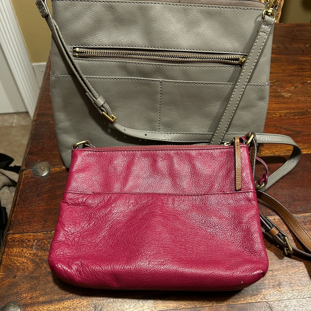 2 FOSSIL LEATHER BAGS - Picture 2 of 16